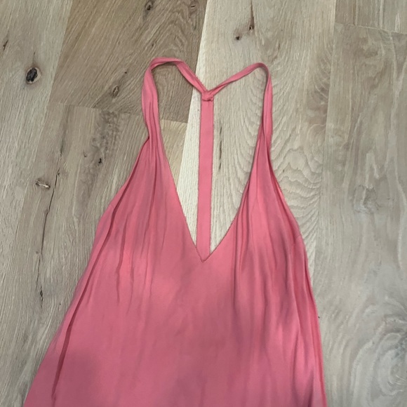 ASOS Pink Open Back Bow V Neck Tank Top Size 4 - Picture 3 of 6